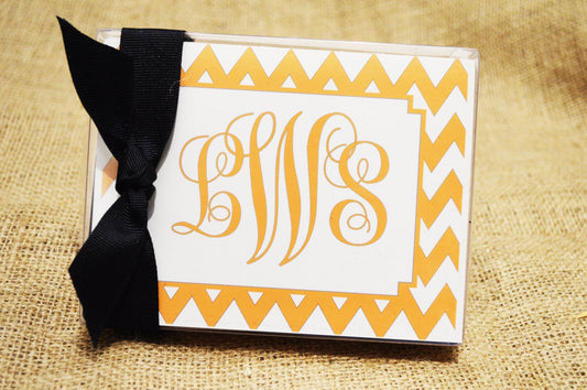 Monogram Stationery Set – Personalized Notecards in Cute Script Style
