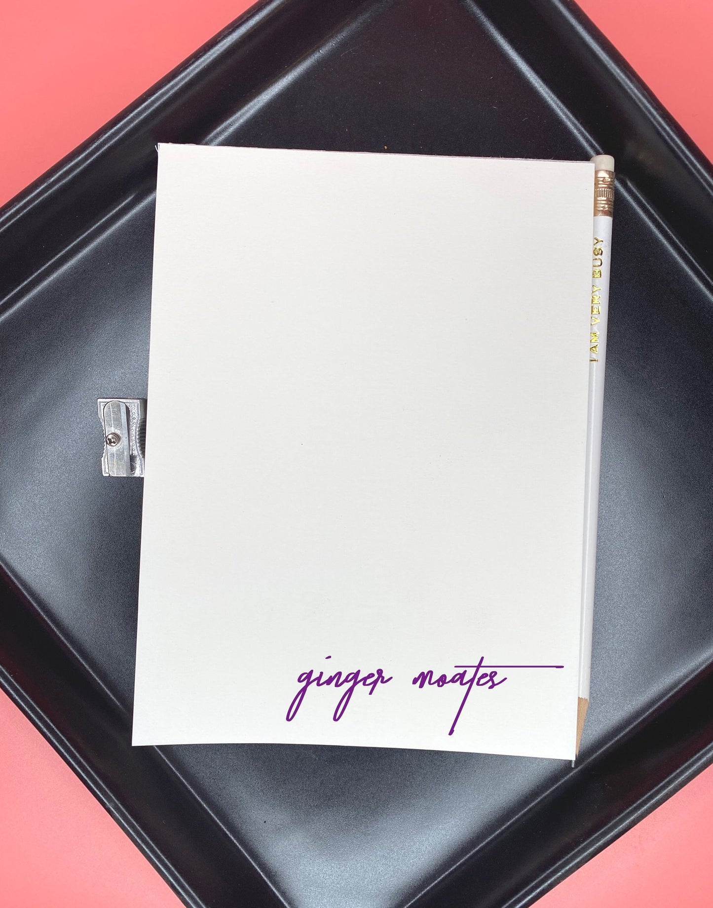 Personalized Brush Script Notepad – Half-Letter Feminine Style