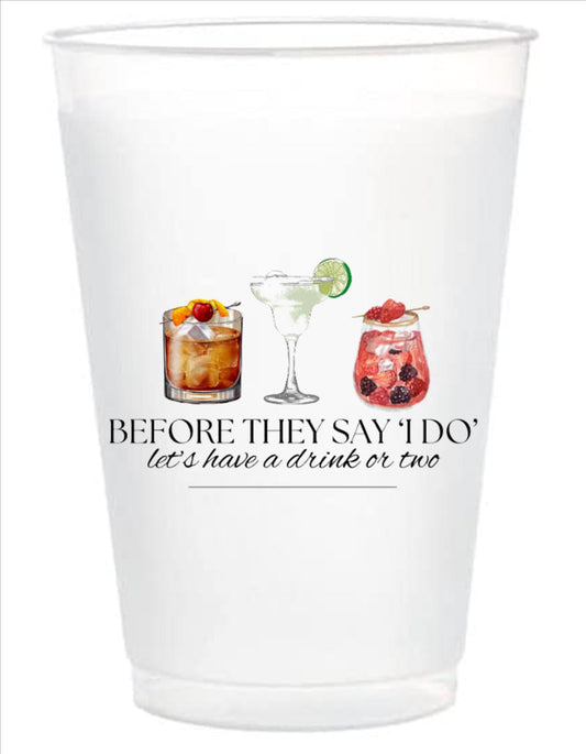 Full-Color Wedding Cups – Custom Monogram Frosted Cups for Events & Favors