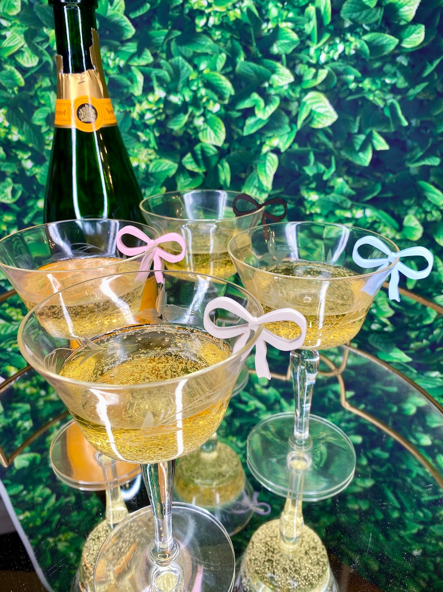 Coquette Bow Drink Clips – Stirrer & Marker Set for Baby Showers or Girls Night