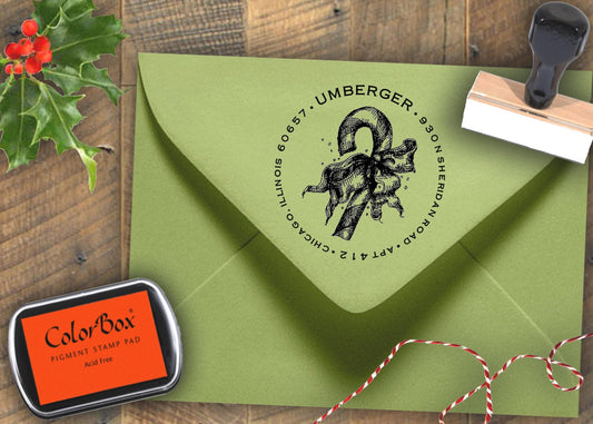Christmas Card Stamp – Self-Inking Personalized Return Address Gift