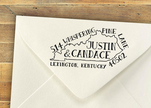 Kentucky State Stamp – Personalized Rubber Address Stamp for Wedding Gifts