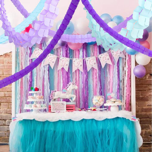 Birthday Party Streamer Garland – Colorful Hanging Decor for Celebrations
