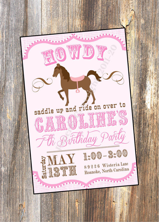Pony Party Invitation – Editable Horse-Themed Birthday Invite