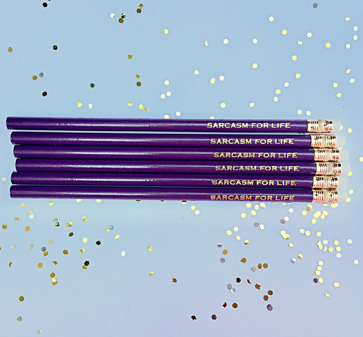Glitter & Hologram Pencils – Fun Engraved Pencil Set for Teachers or Christmas Gifts