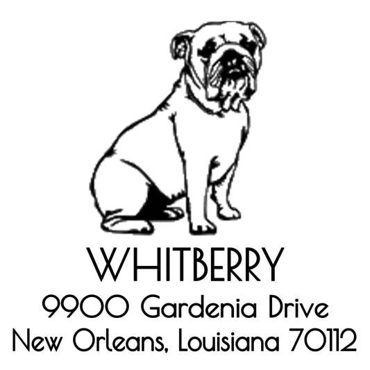 English Bulldog Rubber Stamp – Self-Inking Dog Address Stamp for Weddings