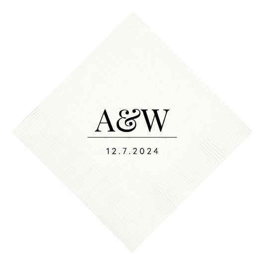 Monogram Wedding Napkins – Custom Printed Cocktail Napkin Set
