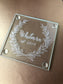 Custom Glass Coaster Set – Personalized Wedding or Logo Favor (Set of 4)