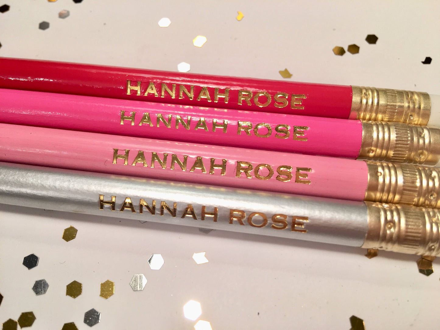 Glitter & Hologram Pencils – Fun Engraved Pencil Set for Teachers or Christmas Gifts
