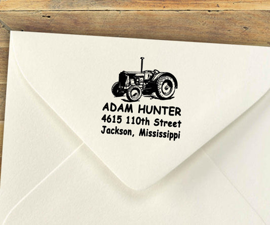 Farmhouse Return Address Stamp – Rustic Family Logo Design