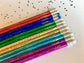 Glitter & Hologram Pencils – Fun Engraved Pencil Set for Teachers or Christmas Gifts