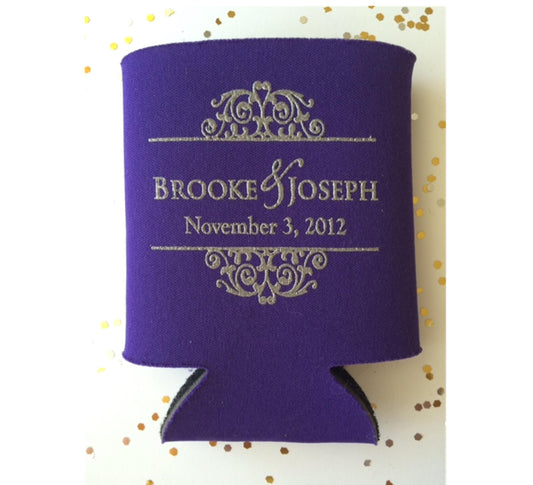 Personalized Can Coolers – Custom Wedding Favors with Monogram