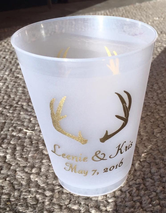 Gold Frosted Bachelorette Party Cups – Personalized Wedding Drinkware