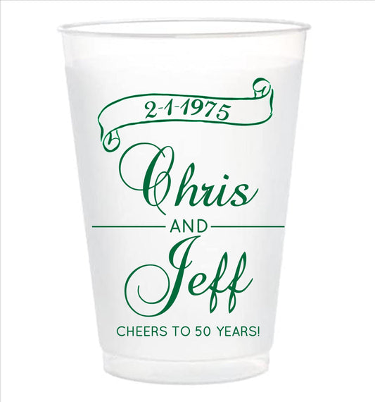 Frosted Shatterproof Party Cups – Custom Wedding or Shower Drinkware