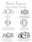 Monogram Stationery Set – Personalized Notecards in Cute Script Style
