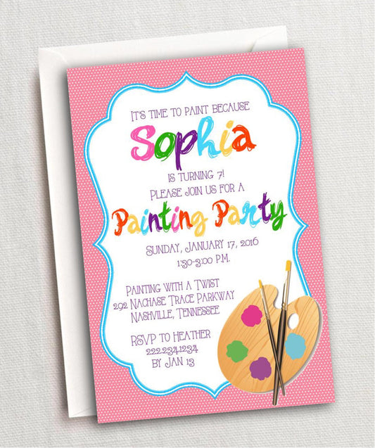 Painting Party Invitation – Printable Art Party Invite for Kids or Adults