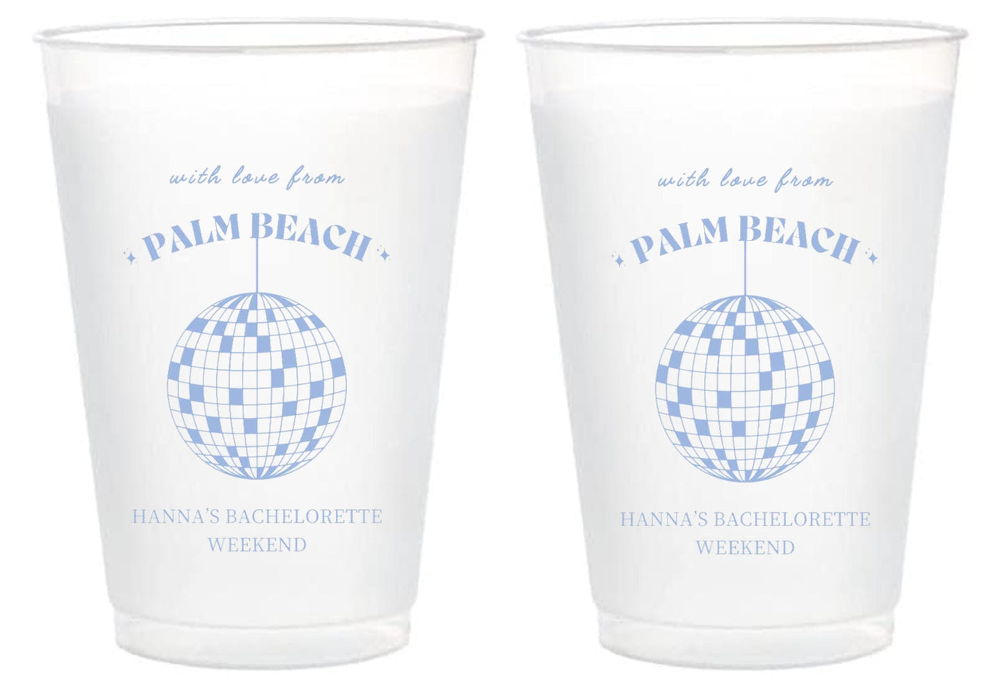 Custom Frost Flex Party Cups – Personalized for Weddings, Bachelorettes & Birthdays