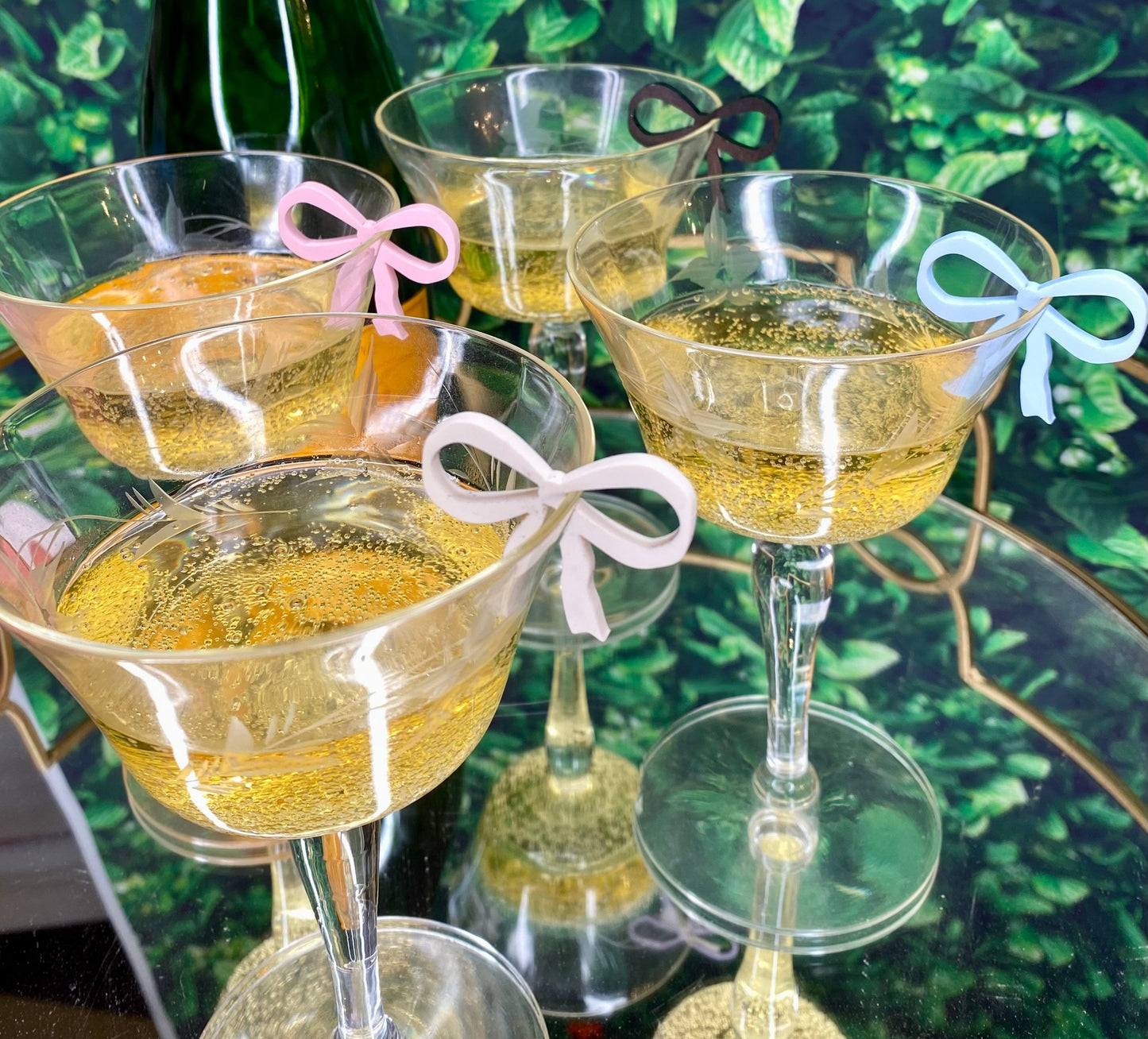 Coquette Bow Drink Clips – Stirrer & Marker Set for Baby Showers or Girls Night