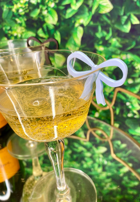 Coquette Bow Drink Clips – Stirrer & Marker Set for Baby Showers or Girls Night