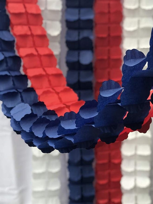 Fourth of July Paper Garland – Patriotic Streamer Backdrop for Weddings or Birthdays