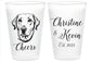 Custom Pet Portrait Cups – Personalized Frosted Cups with Pet Illustration for Weddings