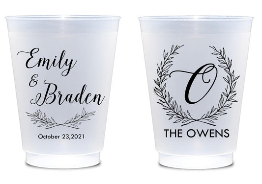 Frosted Monogram Cups – Shatterproof Wedding & Party Drinkware