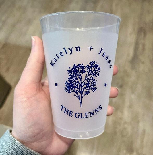 Frosted Monogram Cups – Shatterproof Wedding & Party Drinkware