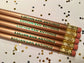 Glitter & Hologram Pencils – Fun Engraved Pencil Set for Teachers or Christmas Gifts