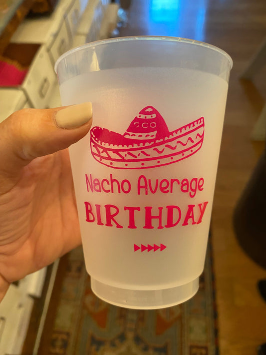 Monogrammed Full-Color Frosted Cups – Custom Party or Wedding Drinkware | Reusable