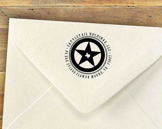 Texas Shaped Address Stamp – Self-Inking Return Stamp, Custom Housewarming Gift