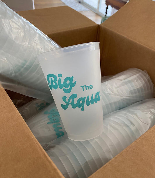 Personalized Frosted Party Cups – Shatterproof & Monogrammed | Wedding or Shower Drinkware