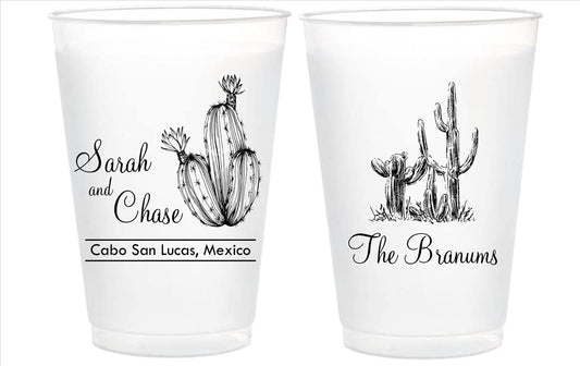 Frosted Wedding Toast Cups – Personalized Bar Cups with Monogram